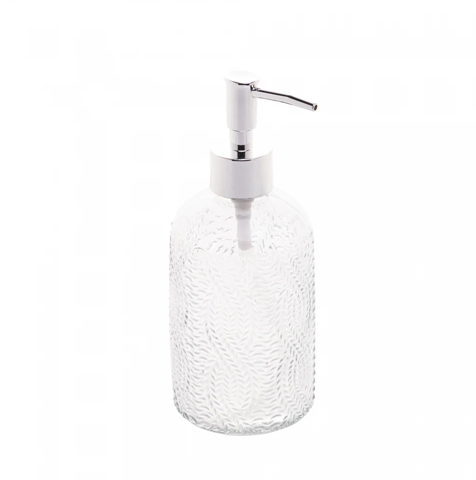 PORTA SABONETE LÍQUIDO DE VIDRO ESTAMPAS SORTIDAS 380ML - LYOR