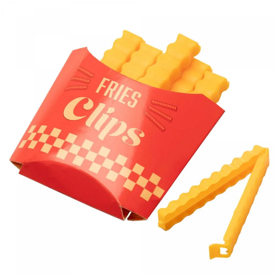 KIT COM 6 PRENDEDORES DE EMBALAGEM MAGNÉTICO BATATA FRITA - LYOR