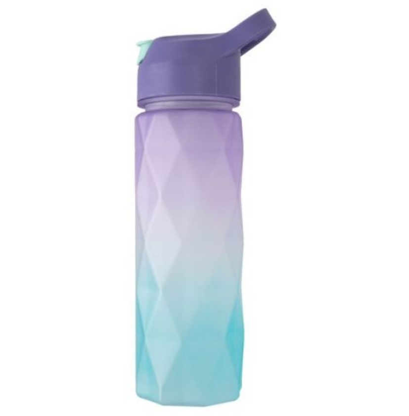 GARRAFA DE PLÁSTICO COM TAMPA E CANUDO 600ML - FLASHGOODS