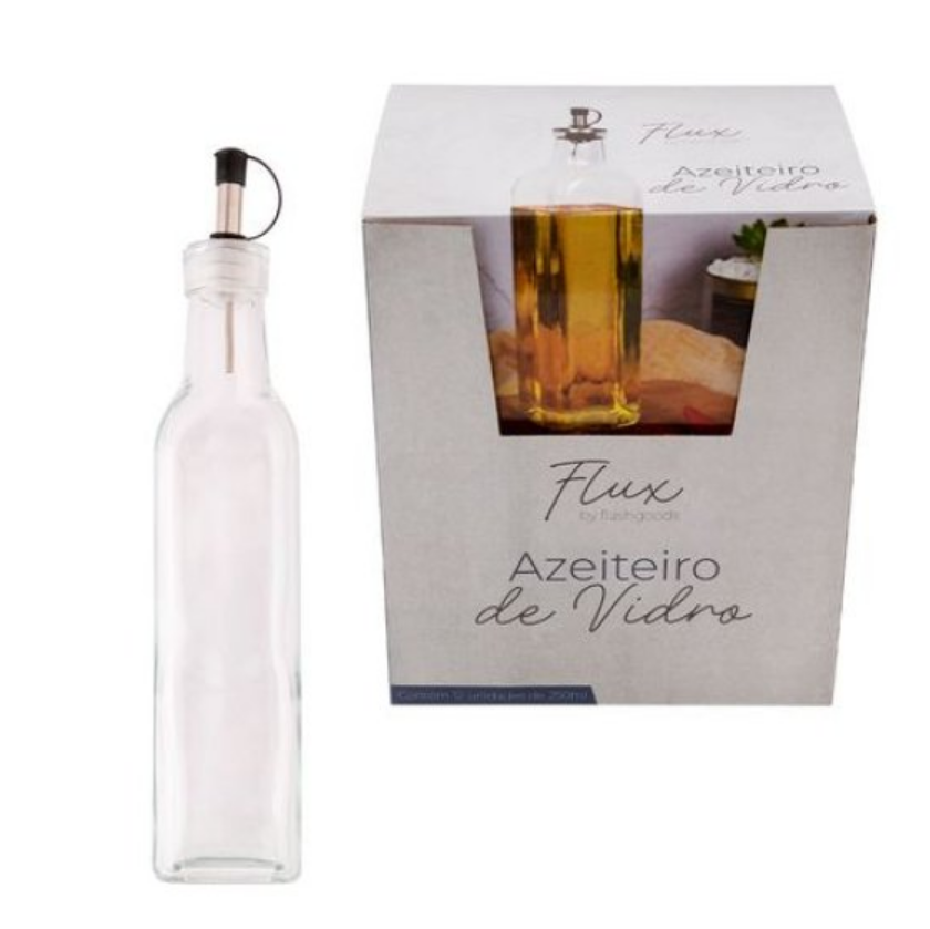 GALHETEIRO DE VIDRO COM BICO DOSADOR 250ML - FLASHGOODS
