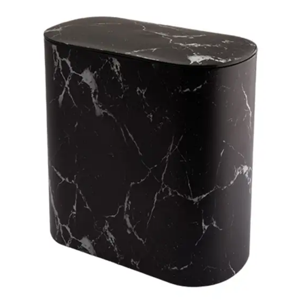 LIXEIRA DE PLÁSTICO COM ESTAMPA MARMORIZADA 8,5 LITROS 29X15CM - CLINK