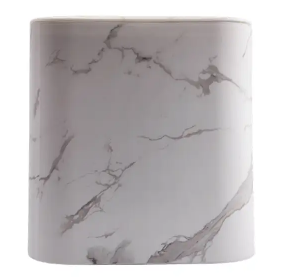 LIXEIRA DE PLÁSTICO COM ESTAMPA MARMORIZADA 8,5 LITROS 29X15CM - CLINK