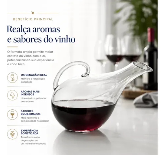 DECANTER DE VIDRO SODO-CALCICO TRANSPARENTE COM ALÇA 2 LITROS - WOLFF