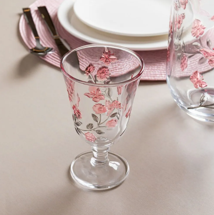 TAÇA PARA ÁGUA DE CRISTAL LYS HAND PAINTING 240ML - LYOR