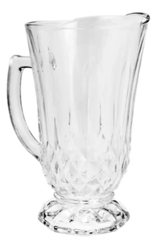 KIT COM JARRA 1,25 LITROS E 6 COPOS 260ML DE VIDRO ROBERTA - LYOR