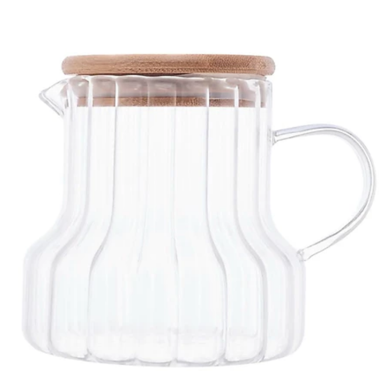 JARRA DE VIDRO COM TAMPA DE BAMBU 500ML - LYOR