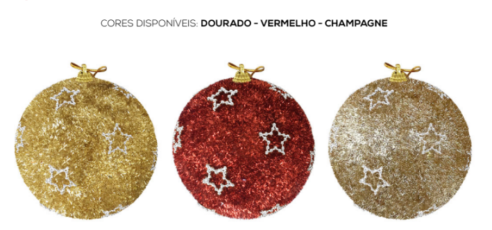 BOLA DE NATAL DECORADA STAR COM GLITTER 10CM CORES SORTIDAS UNITÁRIA - MULTIART