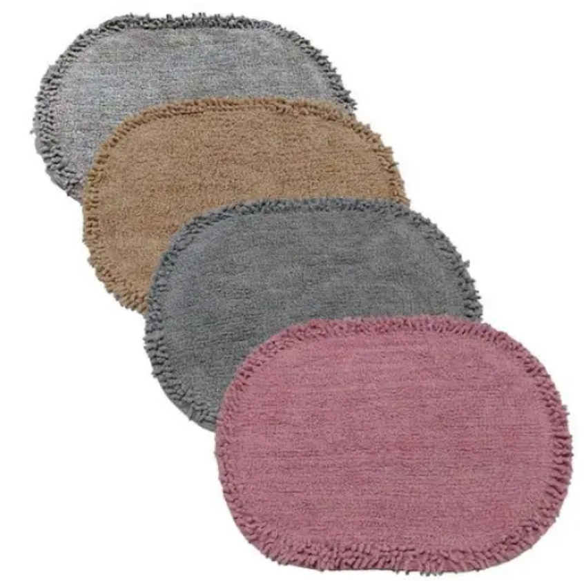 TAPETE DE ALGODÃO OVAL 60X40CM CORES SORTIDAS - CLINK