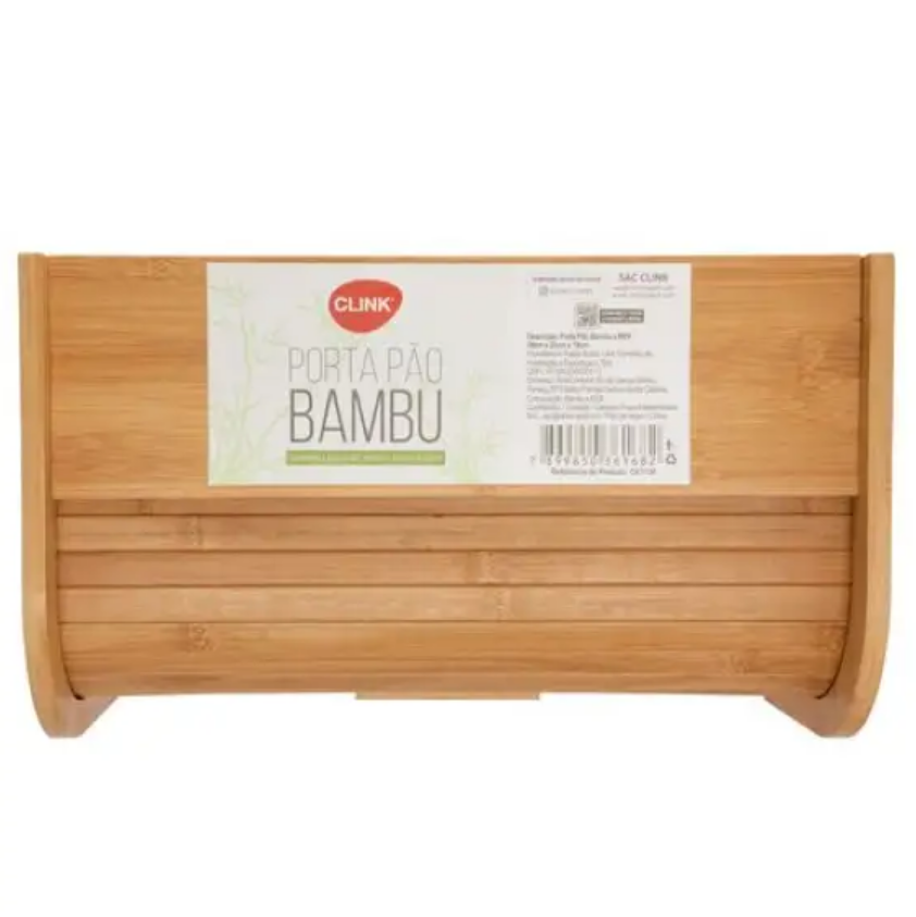 ORGANIZADOR PORTA PÃO DE BAMBU E MDF 39X23X19CM - CLINK