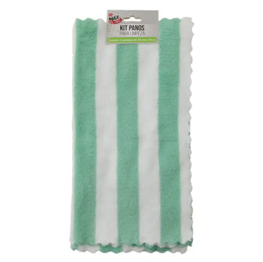 KIT COM 2 PANOS DE LIMPEZA DE POLIÉSTER 30X30CM - CLINK