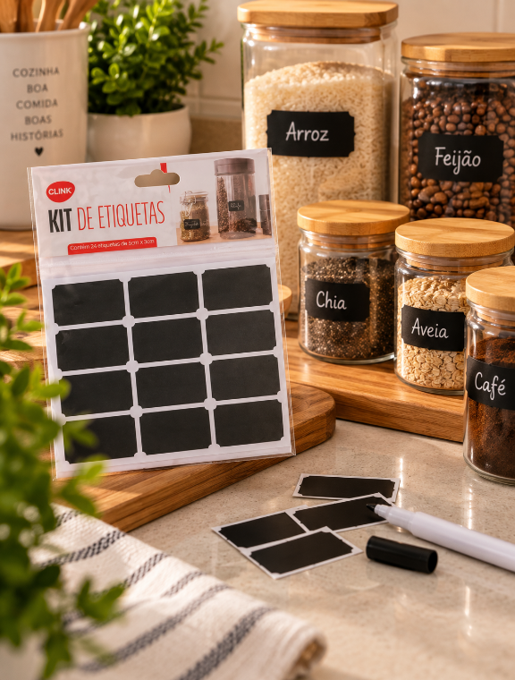 KIT COM 24 ETIQUETAS ADESIVAS PARA ESCREVER EM RÓTULOS 5X3CM - CLINK