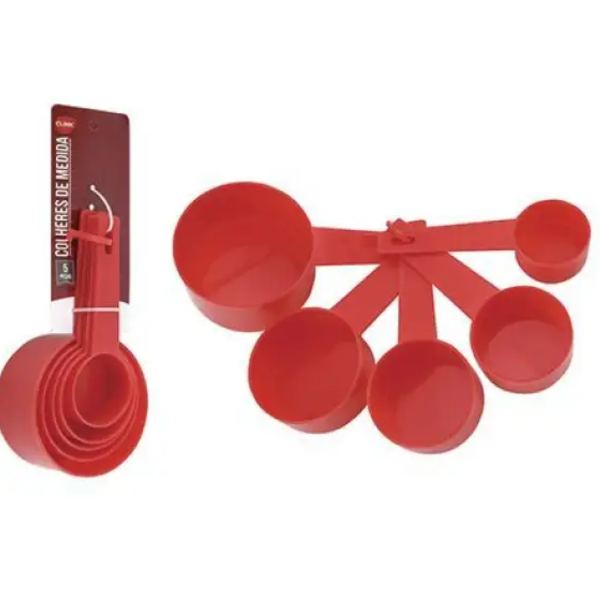 KIT COM 5 COLHERES MEDIDORAS DE PLÁSTICO 16X8CM - CLINK