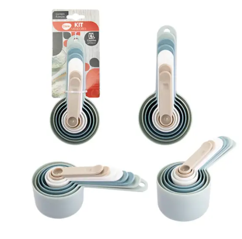 KIT COM 8 COLHERES MEDIDORAS DE PLÁSTICO 18X8CM - CLINK