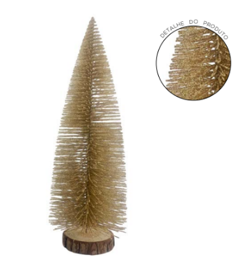 ÁRVORE DECORATIVA DE NATAL DOURADA 30CM - MULTIART