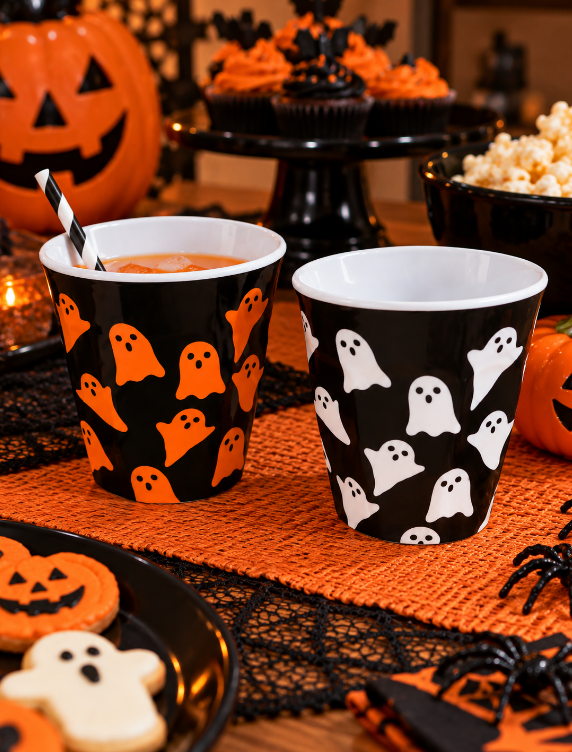 COPO DE MELAMINA HALLOWEEN FANTASMINHAS 300ML SORTIDOS - FLORARTE
