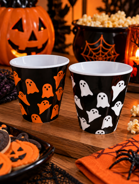COPO DE MELAMINA HALLOWEEN FANTASMINHAS 300ML SORTIDOS - FLORARTE