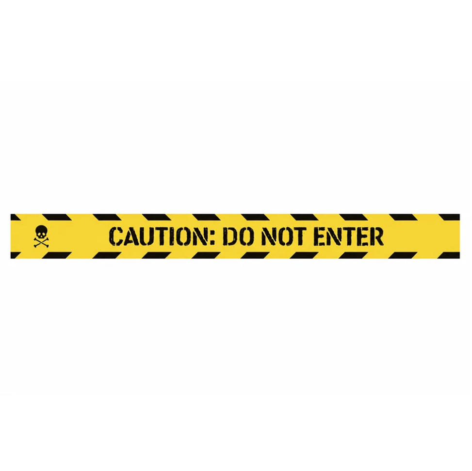 FAIXA DECORATIVA PERIGO HALLOWEEN CAUTION DO NOT ENTER AMARELA 9 METROS - FLORARTE