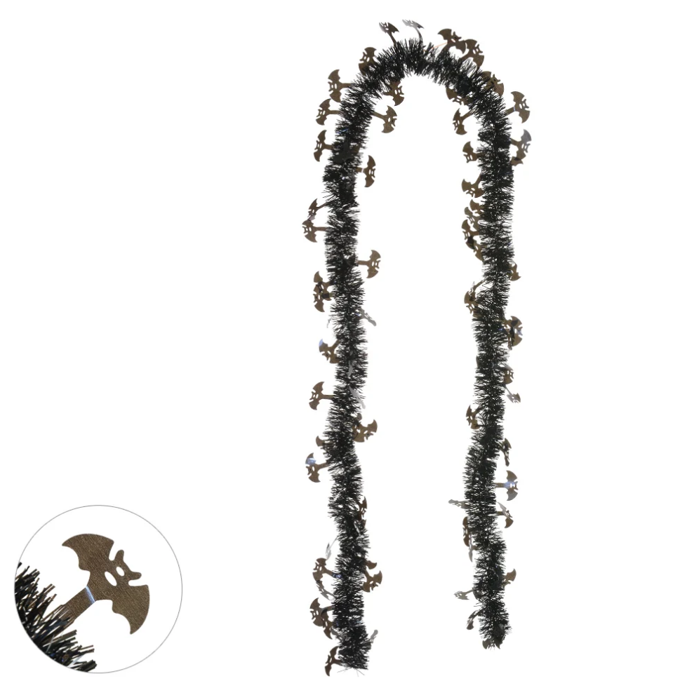 FESTÃO DECORATIVO HALLOWEEN MORCEGO PRETO 2MX11CM - FLORARTE