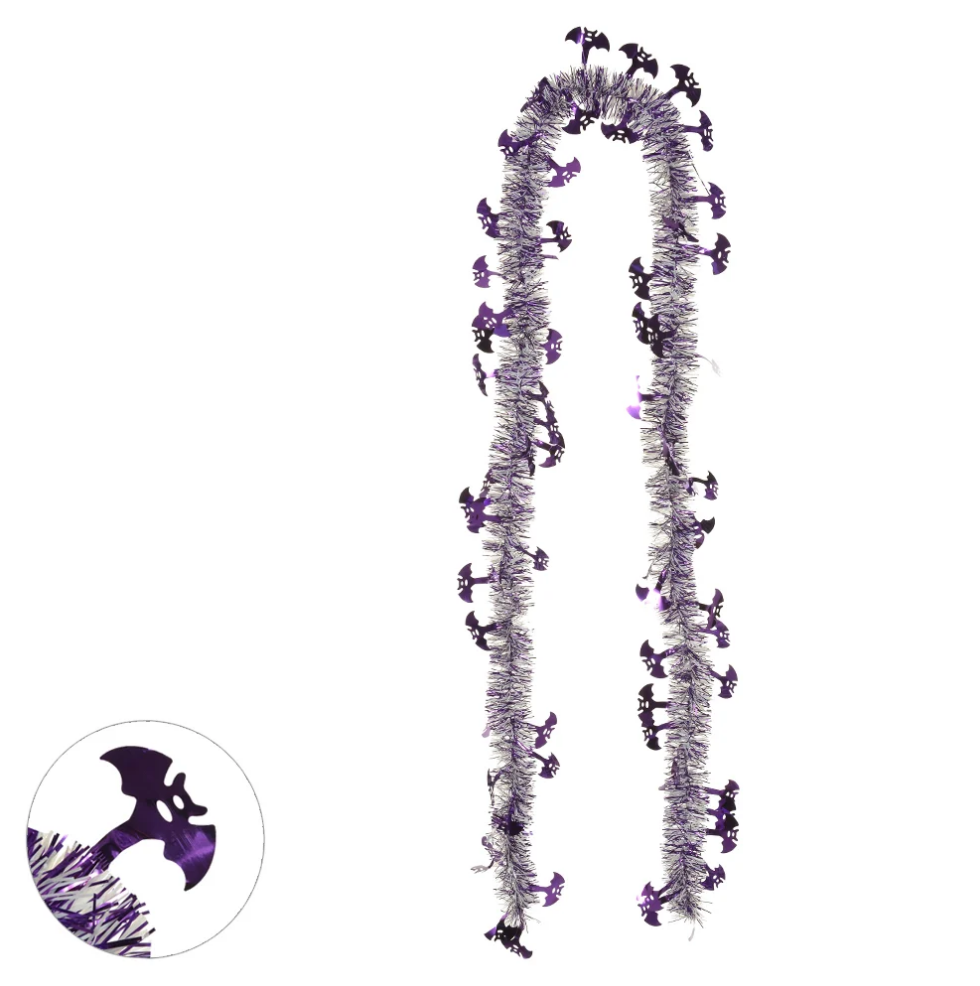 FESTÃO DECORATIVO HALLOWEEN MORCEGO ROXO 2MX11CM - FLORARTE
