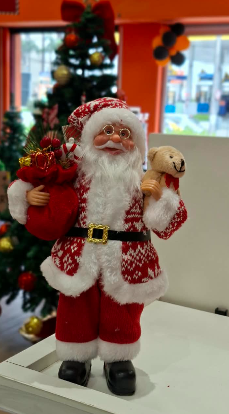 BONECO DECORATIVO DE NATAL PAPAI NOEL VERMELHO 45CM - MULTIART