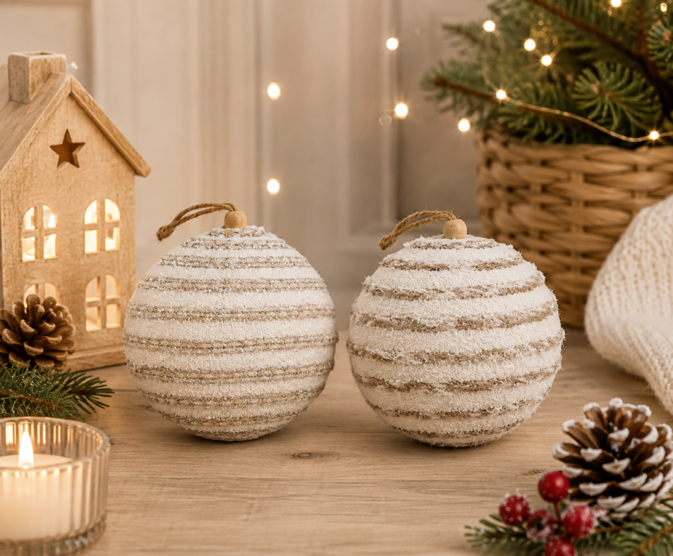 BOLA DE NATAL DECORATIVA PELUCIADA WINTER 8CM - MULTIART
