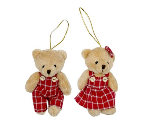 URSINHO DECORATIVO PARA ÁRVORE DE NATAL PARA PENDURAR 12CM UNITÁRIO - MULTIART
