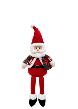 BONECO PAPAI NOEL VERMELHO SENTADO DECORATIVO 55X22CM - MULTIART