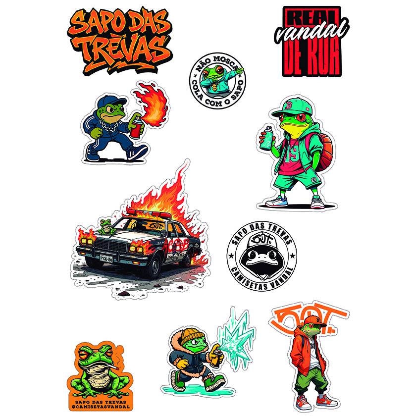 Cartela de Adesivos - VANDAL x Sapo Das Trevas - Vol. 1