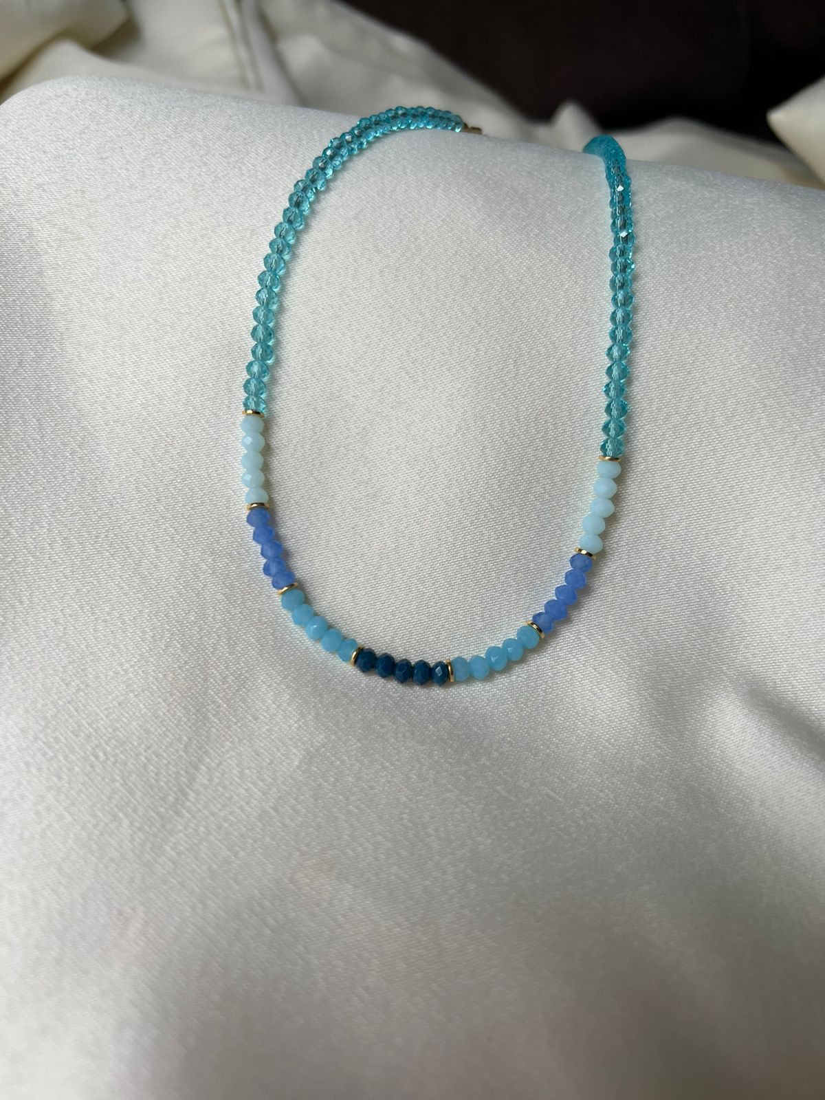 Colar Cristalzinho - Chocker Cristalzinho em Degrade  Colorido - Banhado em ouro 18K