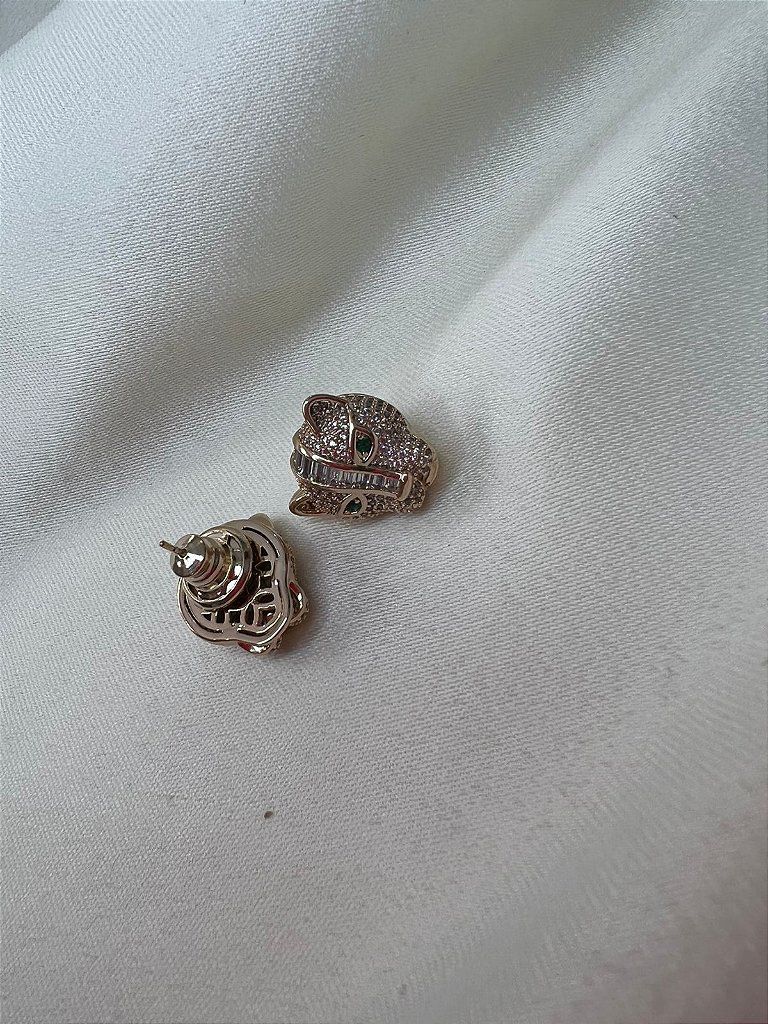 Conjunto Pantera Negra Luxo Preta ou Cristal Todo Cravejado- Semijoia Banhada Ouro 18K