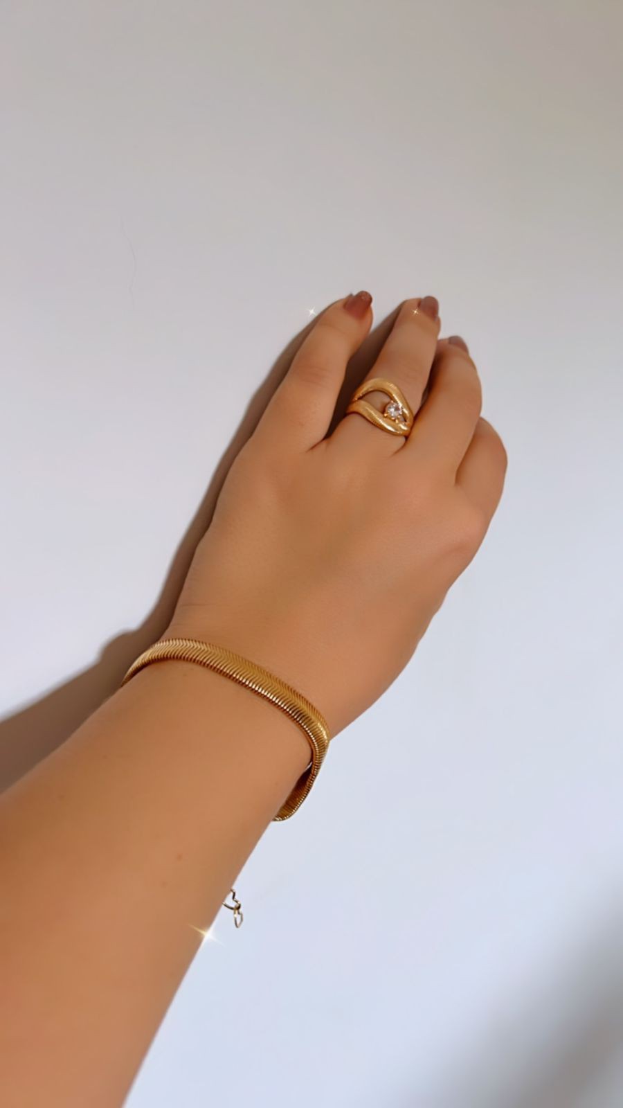 Pulseira Correntaria Malha Lacraia/Salamandra Semijoia Banhada a Ouro 18K