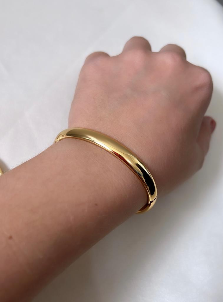 Bracelete/ Pulseira Liso/Trabalhado - Semijoia Delicada Banhada a Ouro 18K