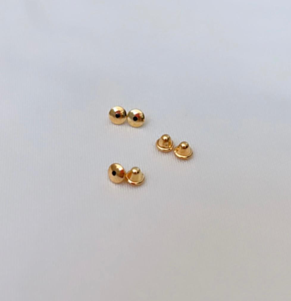 Tarraxas Baby 3 pares - Tarraxas para brincos infantis - Kit com 3 pares - Banhada a Ouro 18K - SEMIJOIAS