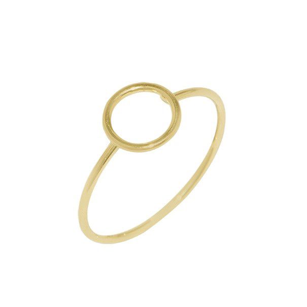 Anel Circulo Colecionável Minimalista Vazado Delicado - Semijóia Banhada Ouro 18K