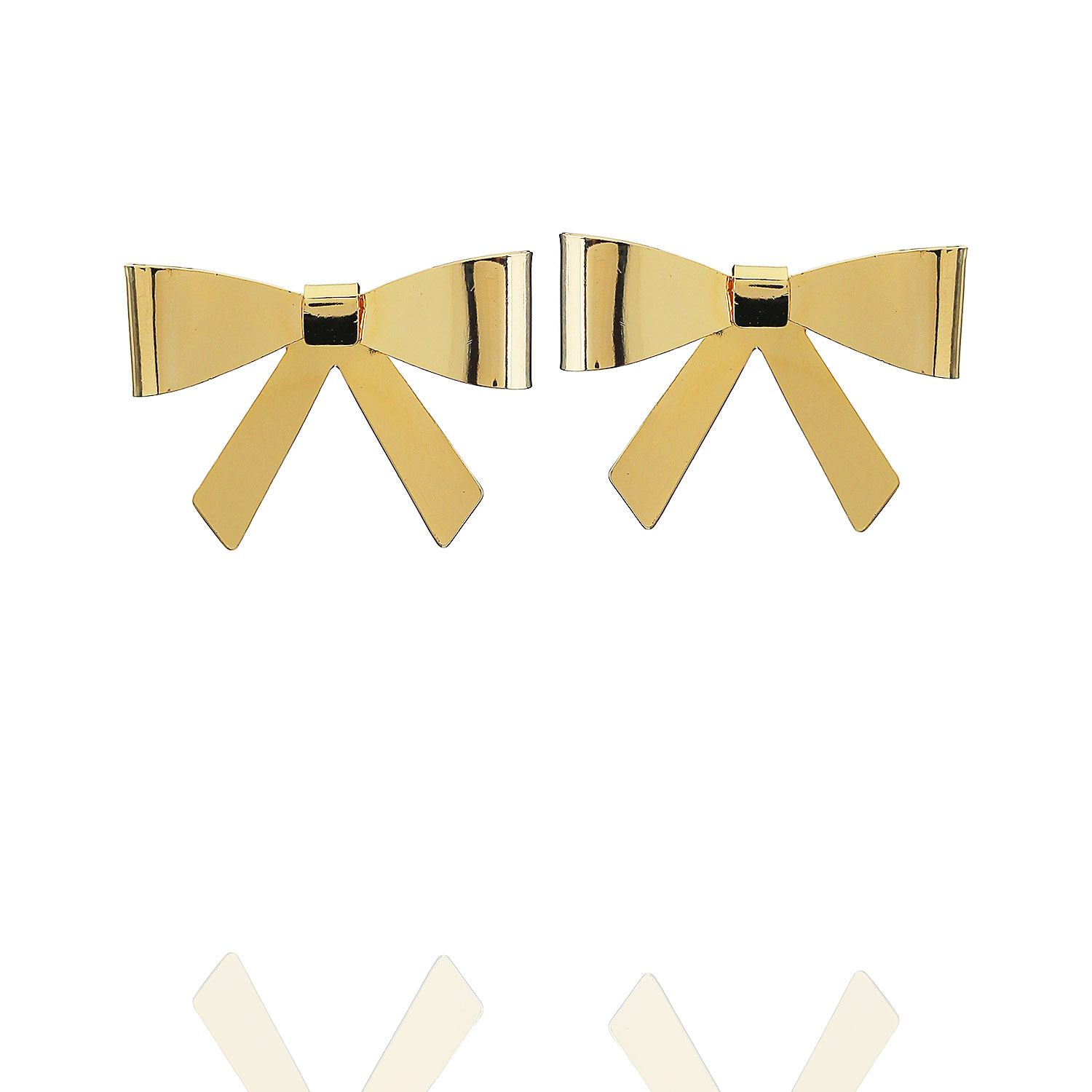 Conjunto Laço Gravatinha Ajustável- Brinco Mais Colar - Semijoia Banhada a Ouro 18K