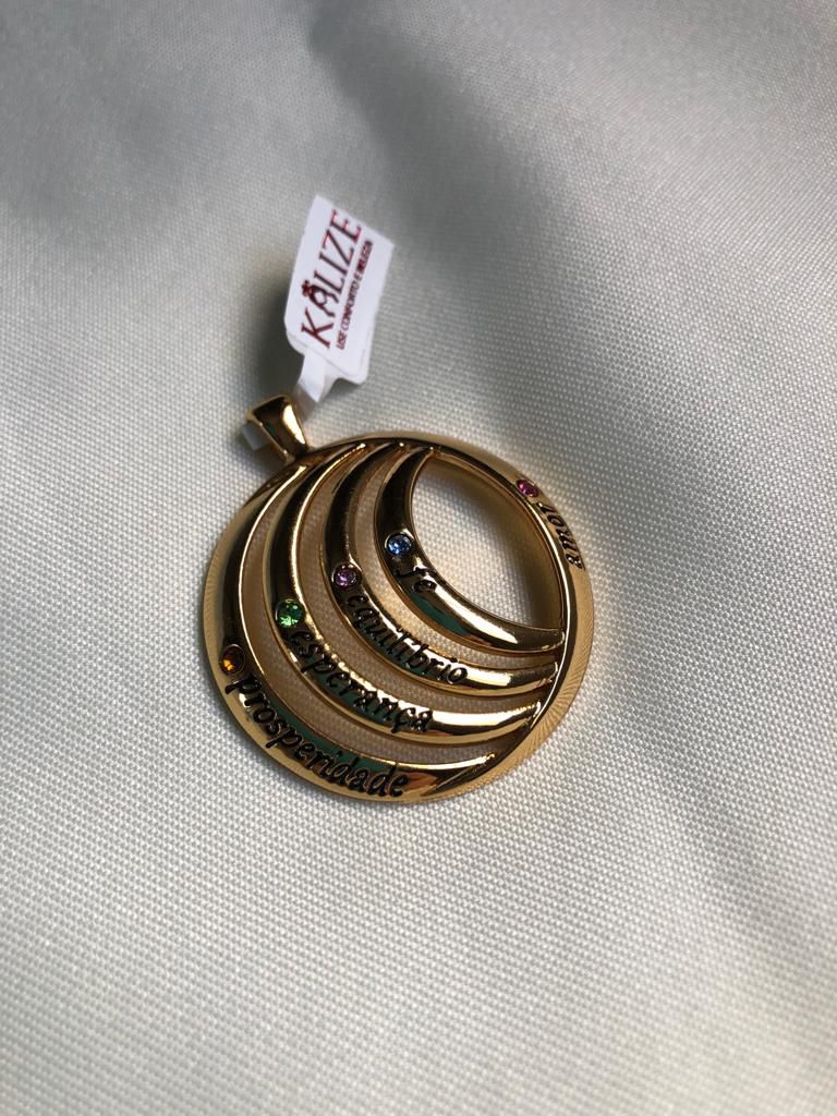 Pingente Coração Crav.- Cruz Crav.- Circúlo+ Pedras P/- Colar/Aro- Semijoia Delicada Banhada a Ouro 18K