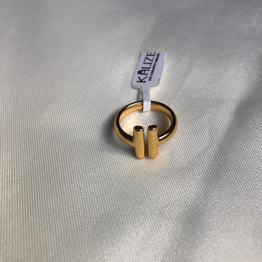 Anel Insp. Alta joalheria Liso Ajustável/Regulavel - Banhado a Ouro 18k - Semijoia
