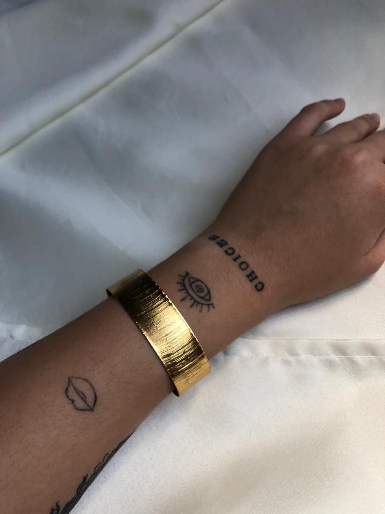 Bracelete Lixado Grosso Ajustavel - Semijoia Banhada a Ouro 18K
