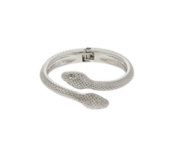Bracelete Cobra Trabalhado Feixo Encaixe Banho Dourado Ouro 18K e Banho Prata 925- Semijoia