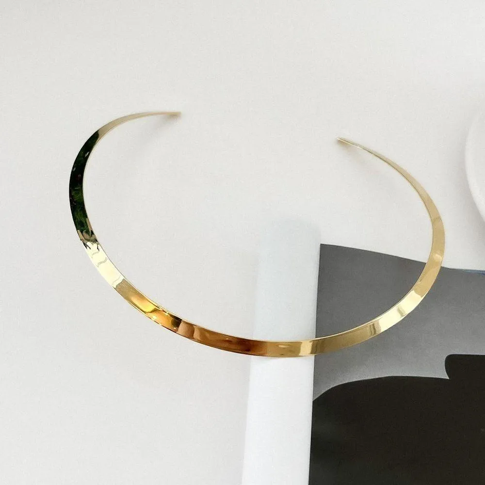 Colar Aro Chocker - Liso Grosso de 5mm - Semijoia Banhada a Ouro 18K ou em PRATA 925