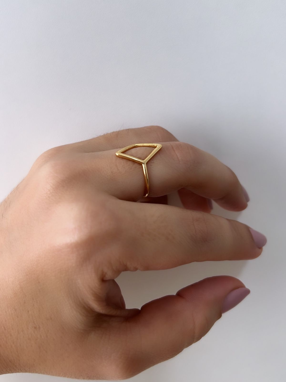 Anel de Losango Vazado Minimalista Colecionaveis - Semijoia Banhada a Ouro 18k
