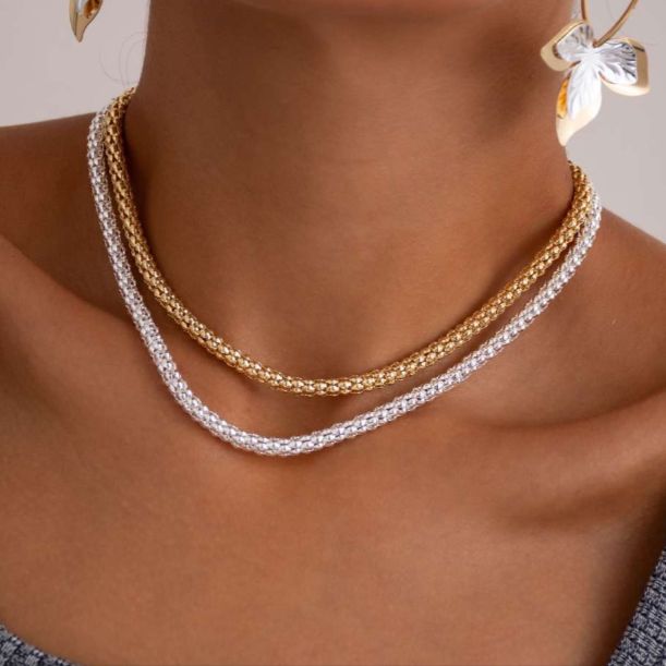 Colar Chocker Pipoca - Semijoia Banhado a Ouro 18K ou a Prata 925