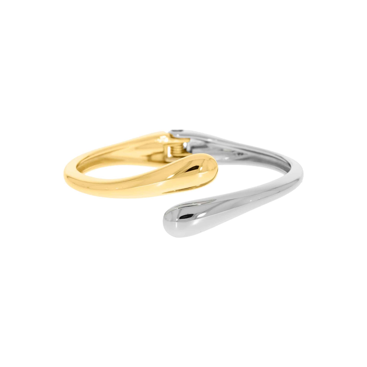 Bracelete Duas Gotas Duo Liso - Dois Banhos - Semijoia Banhada no Ouro 18k e no Rodio
