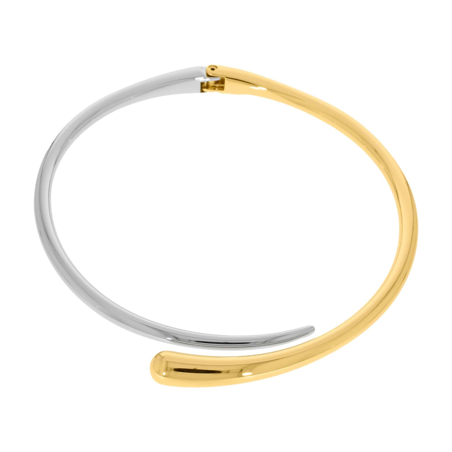 Colar Aro Gota Duo - Dois Banhos - Semijoia Banhada no Ouro 18k e a Rodio
