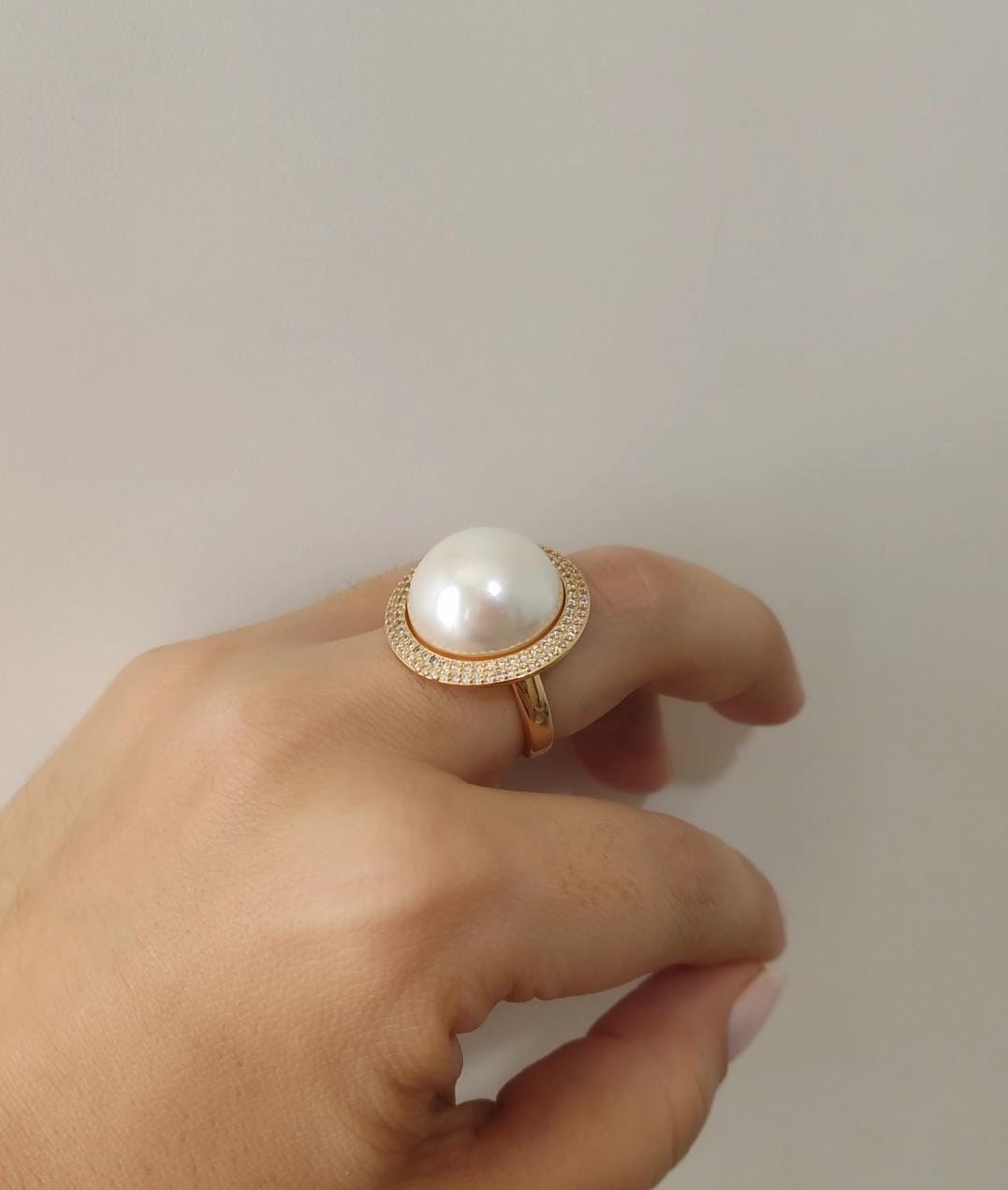 Conjunto Meia Perola Luxuoso Com Zircônias Cristais - Semijoia Banhado a Ouro 18k