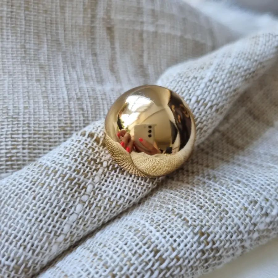 Anel Maxi Bola - Esfera - Semijoia Banhado a Ouro 18k