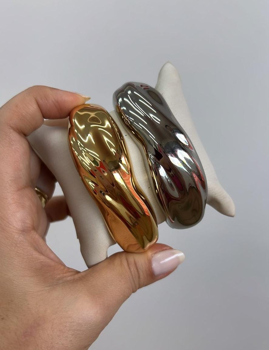 Bracelete Maxi Organico - Arte em Movimeto - Semijoia Banhada a Ouro 18K ou Ródio