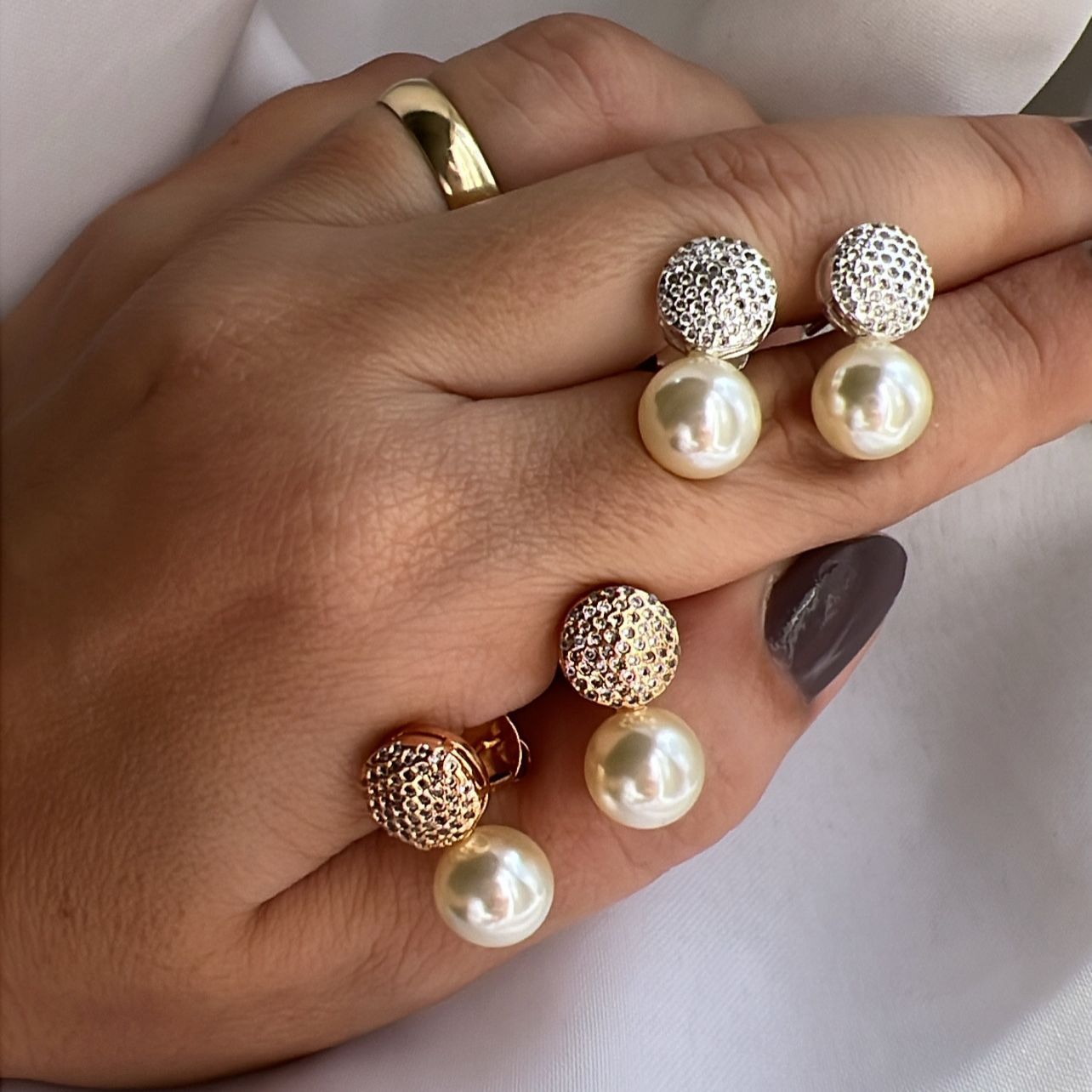 Brinco Pérola Lumina- Semijoia Banhada a Ouro 18k ou Prata 925