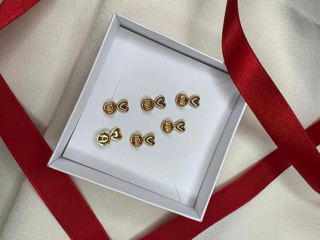 Tarraxa Magica Para Brinco- Rosquinha - Kit com 3 pares - Banhada a Ouro 18K - SEMIJOIAS