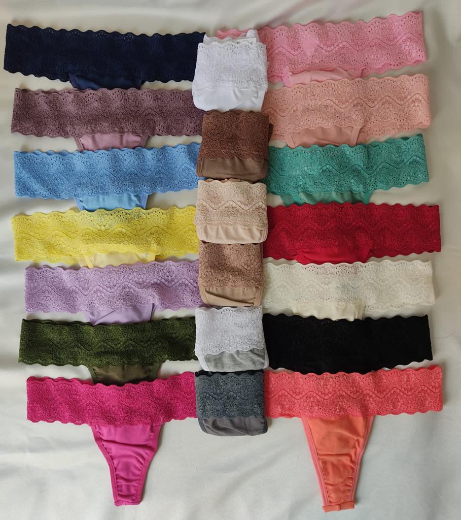 Calcinha Fio Duplo 100% Algodão - CORES LISAS - Calcinhas De Algodão Fio Dental